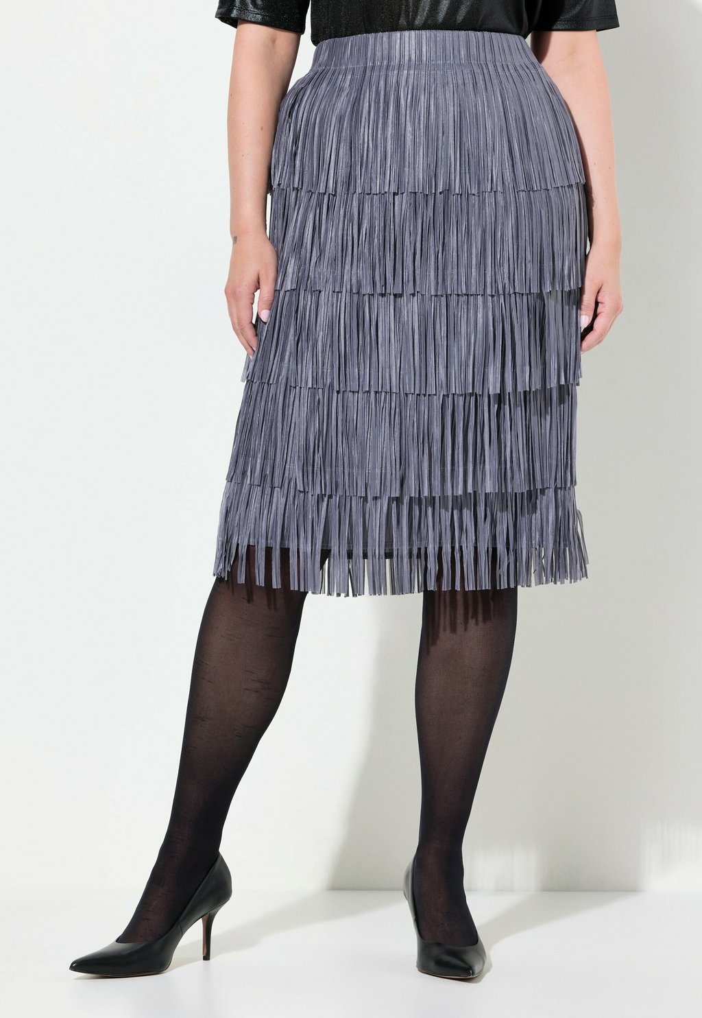 

Юбка-колокол FRINGED ELASTIC WAIST MIAMODA, серый
