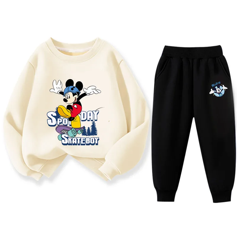 Детская повседневная спортивная толстовка Disney, W Ecru Skateboard-K Black Super Buddy-Fleece-Lined