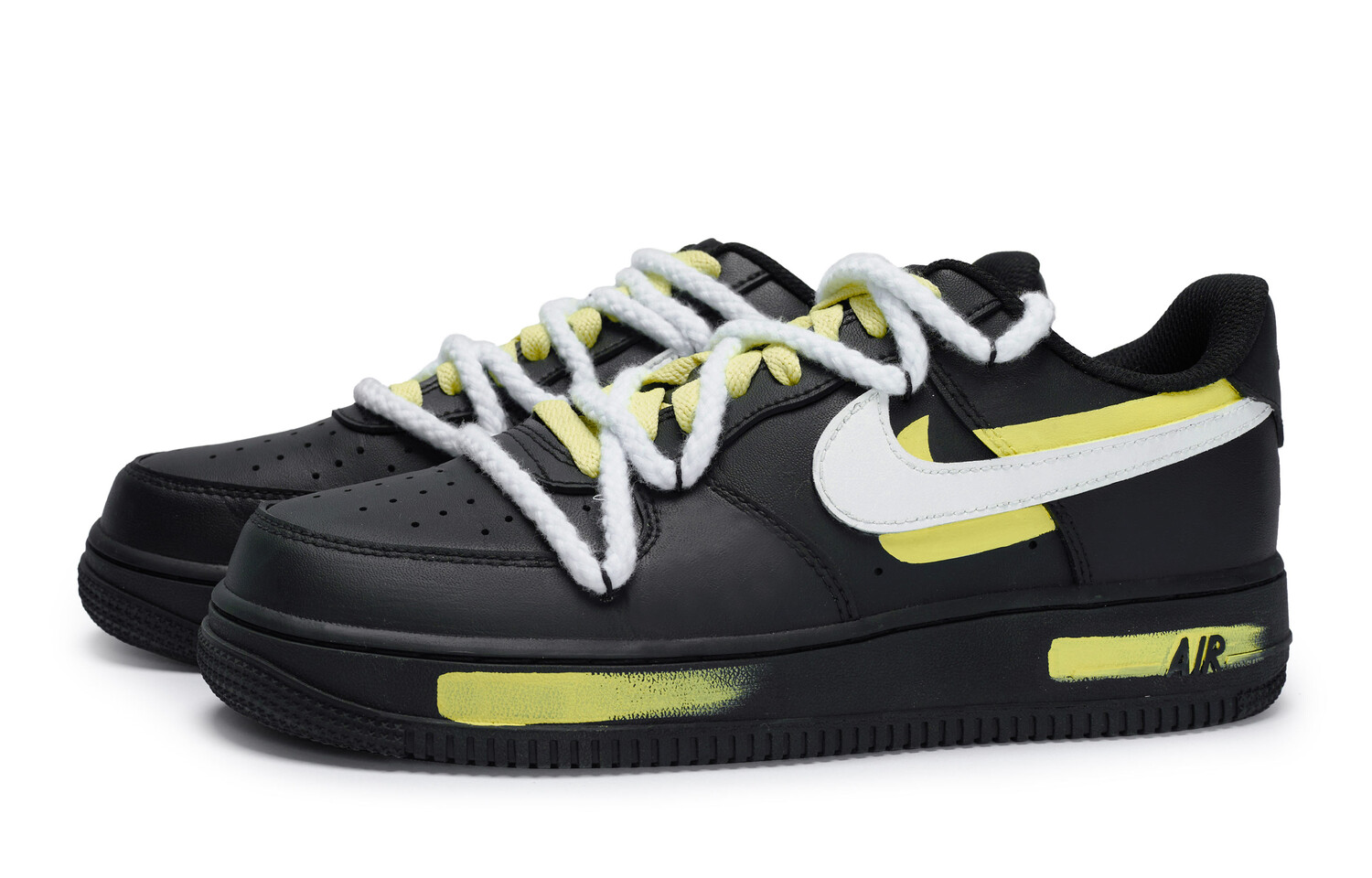 Кроссовки Nike Air Force 1 Skateboarding Shoes Unisex Low-top White/Yellow, белый/черный — фото 4