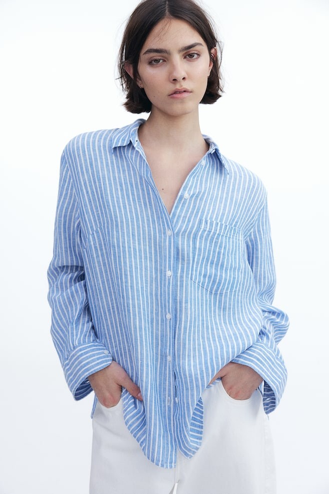 

Льняная блузка H&M, мультиколор