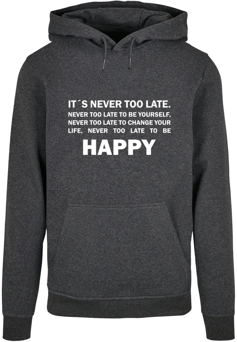 

Толстовка с капюшоном Merchcode " Merchcode Men's Never Too Late Basic Hoody", цвет Charcoal