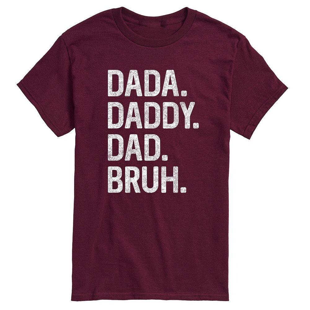 

Мужская футболка с рисунком Dada Daddy Dad Bruh Licensed Character, красный