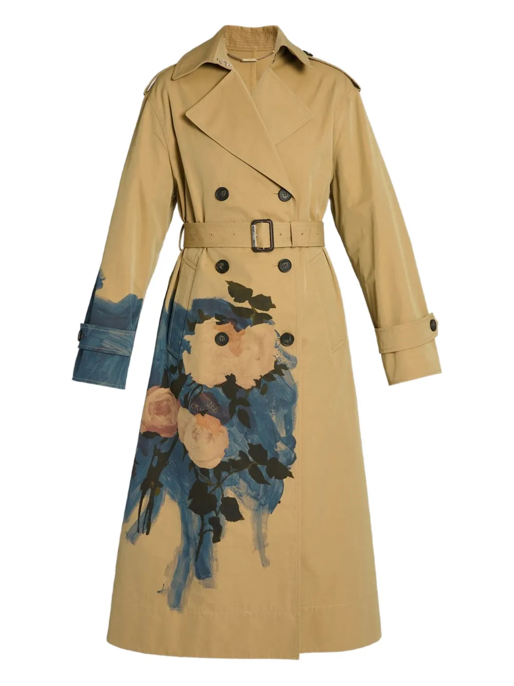 

Тренч с цветочным принтом и поясом Erdem, нейтральный