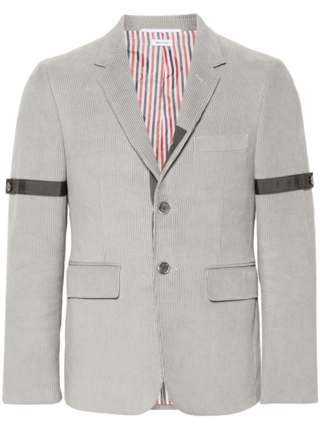 

Однобортный вельветовый пиджак Thom Browne, серый
