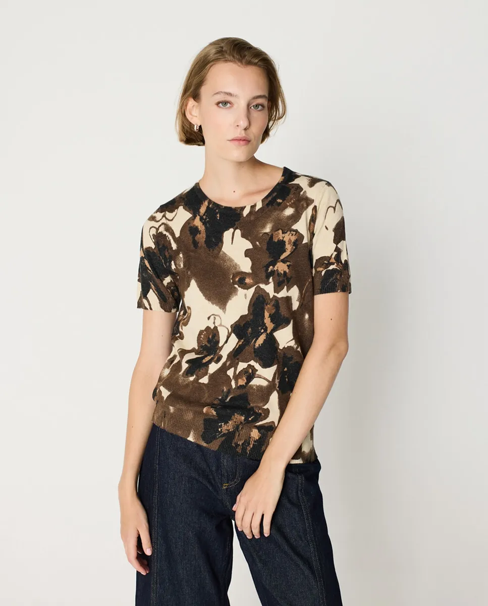 

Женский комплект: короткий топ с коротким рукавом и жакет с приспущенным рукавом Escorpion, коричневый