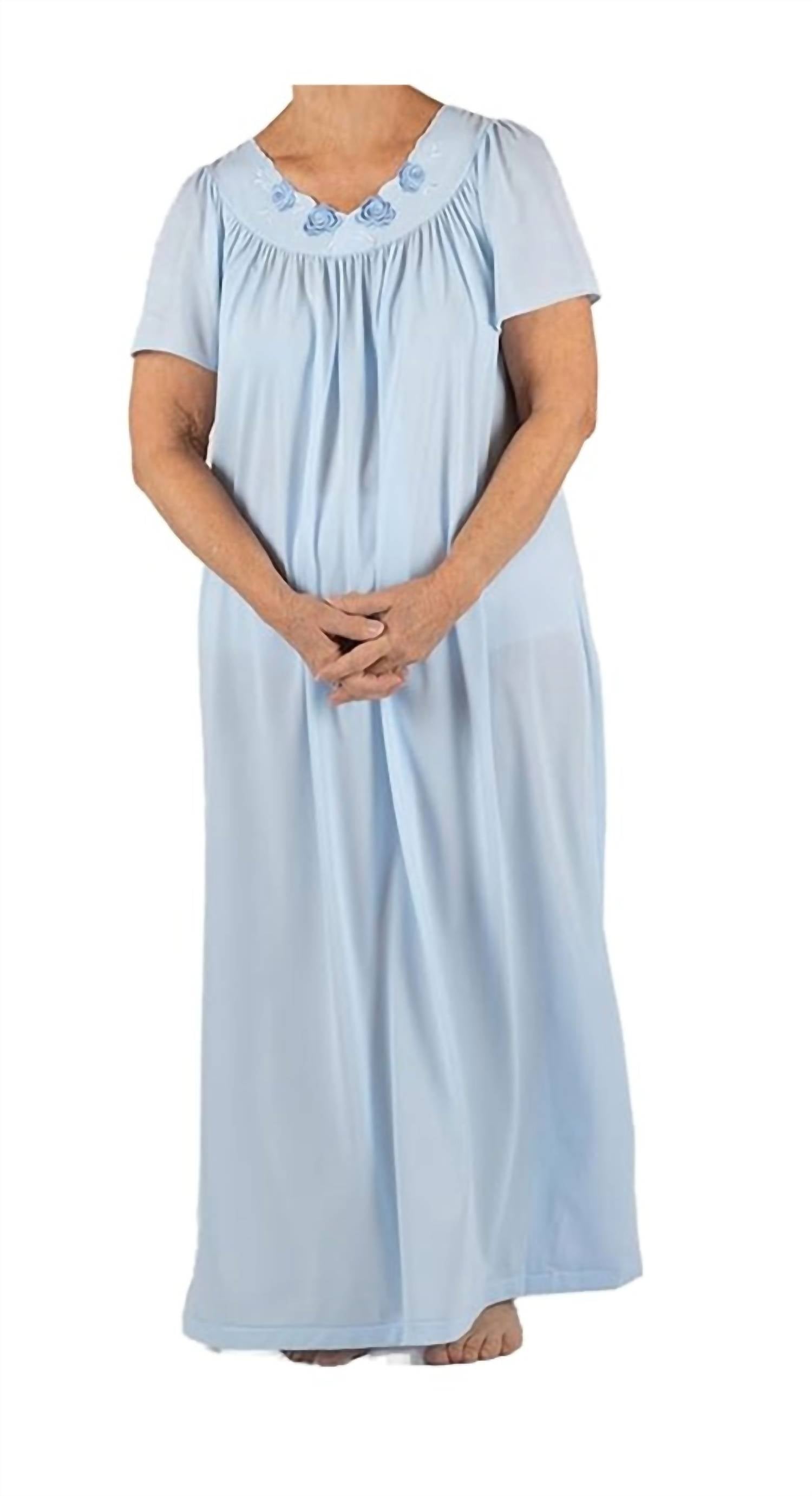 

Длинное платье с лепестковой вышивкой и расклешенными рукавами в колокольчиковом цвете Shadowline Lingerie, Bluebell