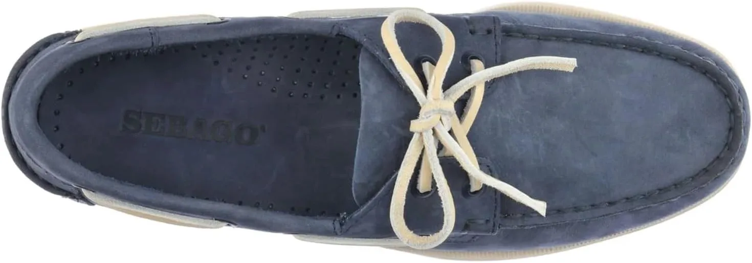 Мокасины Sebago Portland Nubuck - ручная работа, с кожаной подкладкой, с резиновой подошвой с протектором, не оставляющей следов и не скользящей, синий — фото 3