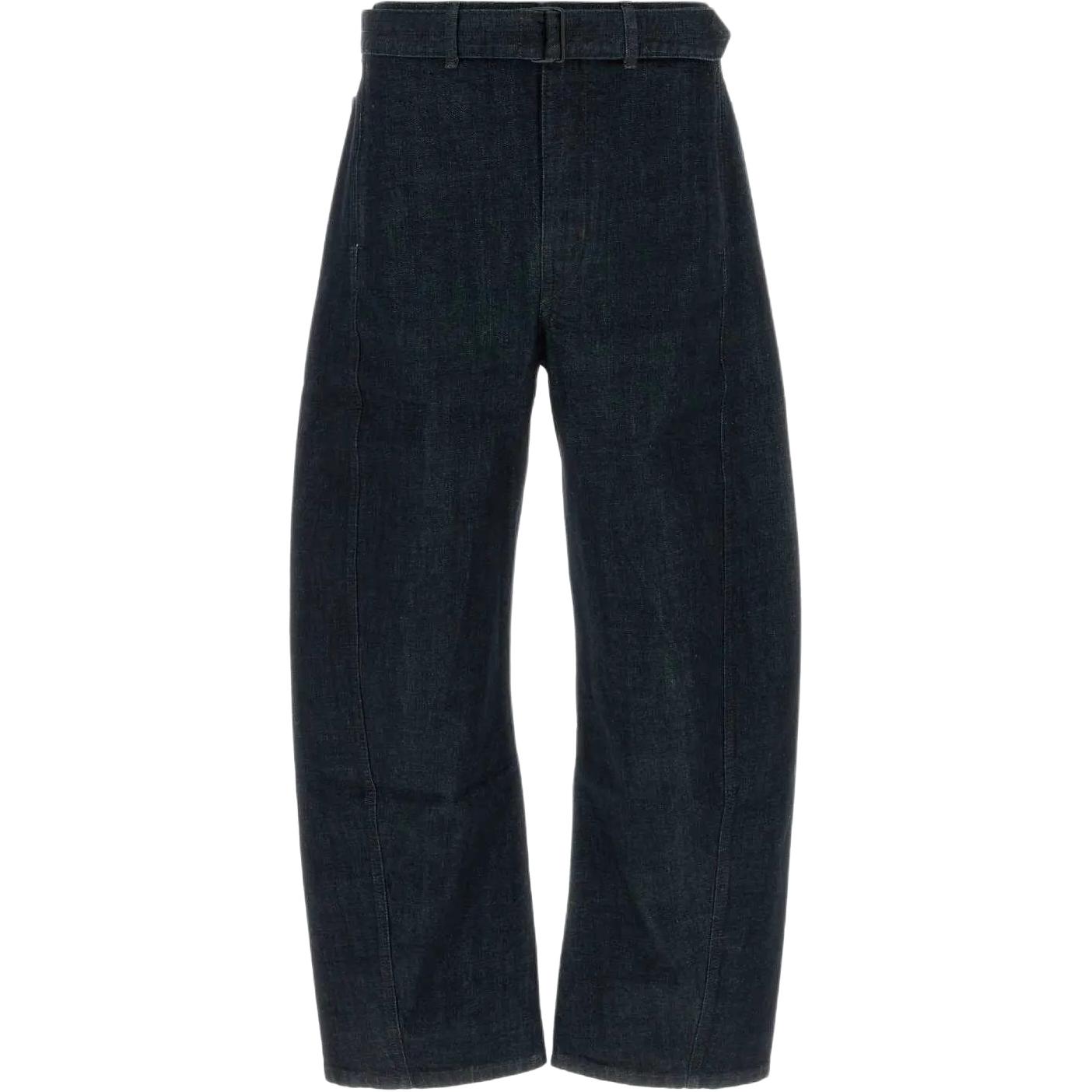 

Джинсы с поясом и скрученным кроем Lemaire, синий