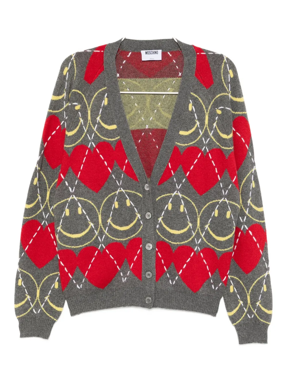 

Кардиган Smiley Moschino, серый