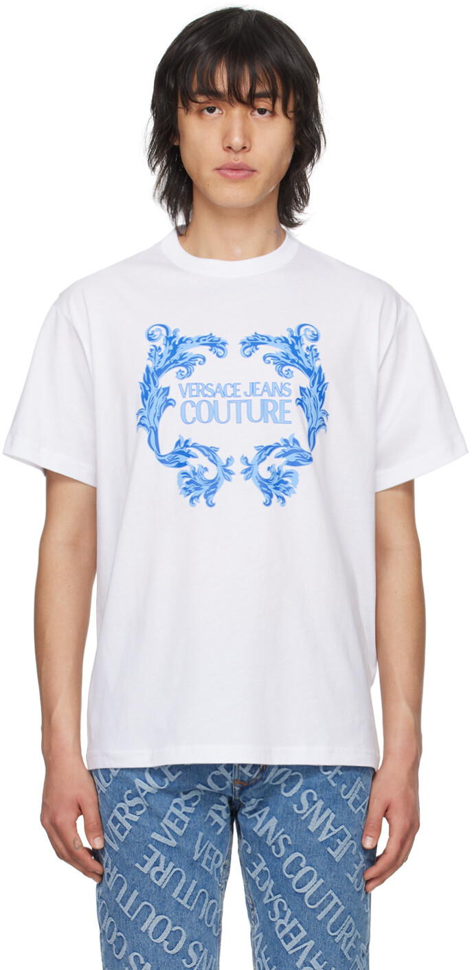

Белая футболка с принтом Versace Jeans Couture, цвет White