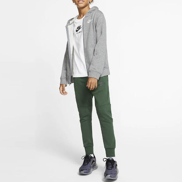 Толстовка Nike Sportswear Club Full-Zip Hoodie 'Grey White', цвет carbon heather/smoke — фото 3