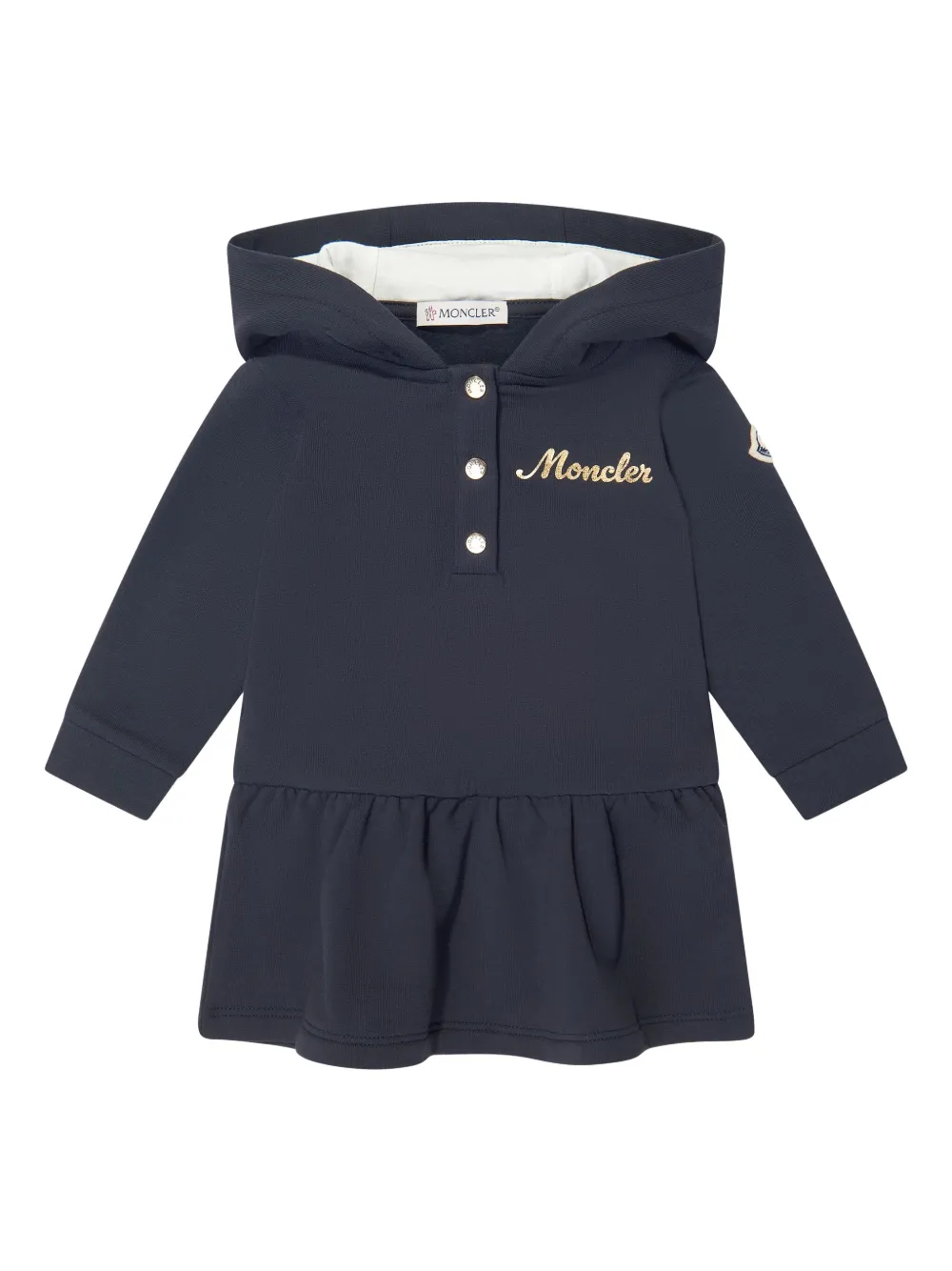 

Платье с капюшоном и логотипом Moncler Enfant, синий