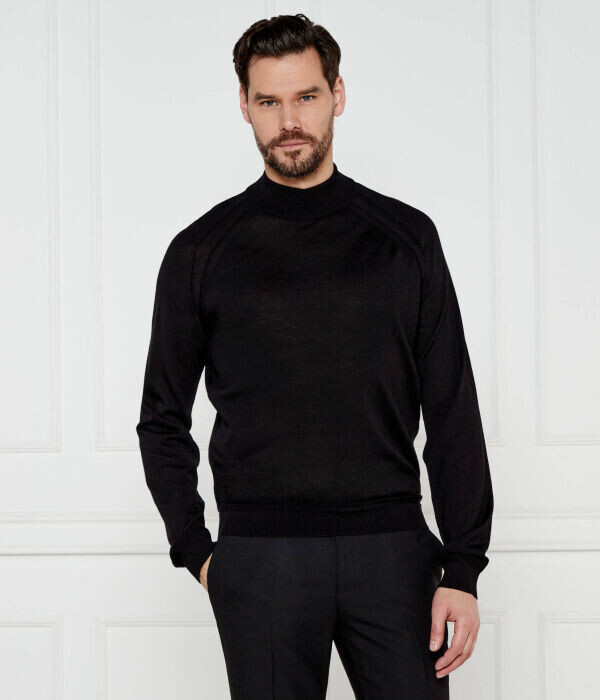 

Водолазка шерстяная Boss H-barcel Slim Fit, черный