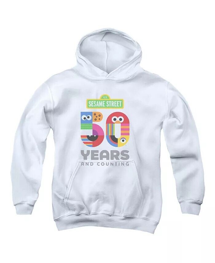 

Толстовка с капюшоном для мальчиков и подростков на 50 лет Sesame Street, белый