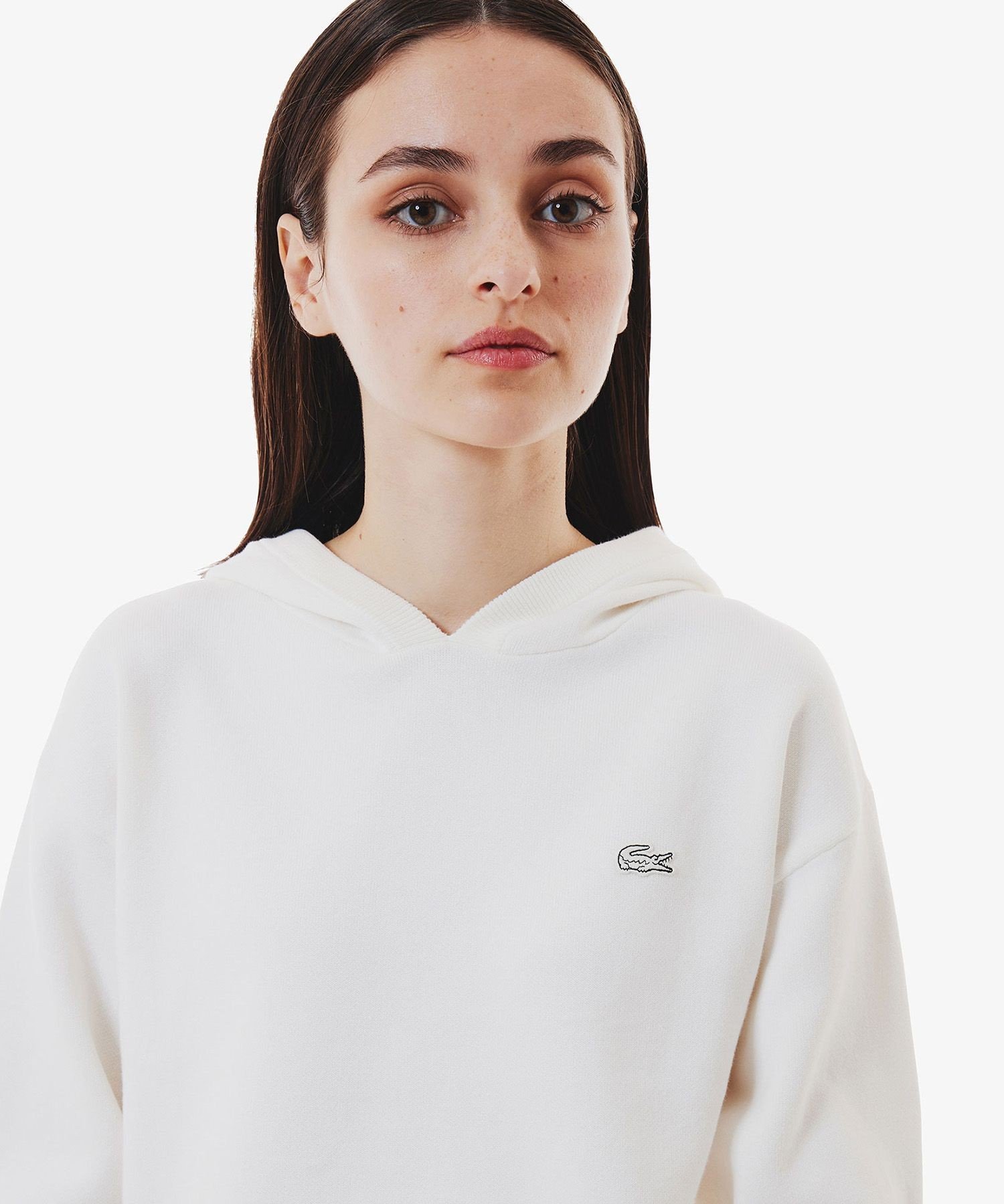 Толстовка LACOSTE White, вязаная, женская — фото 3