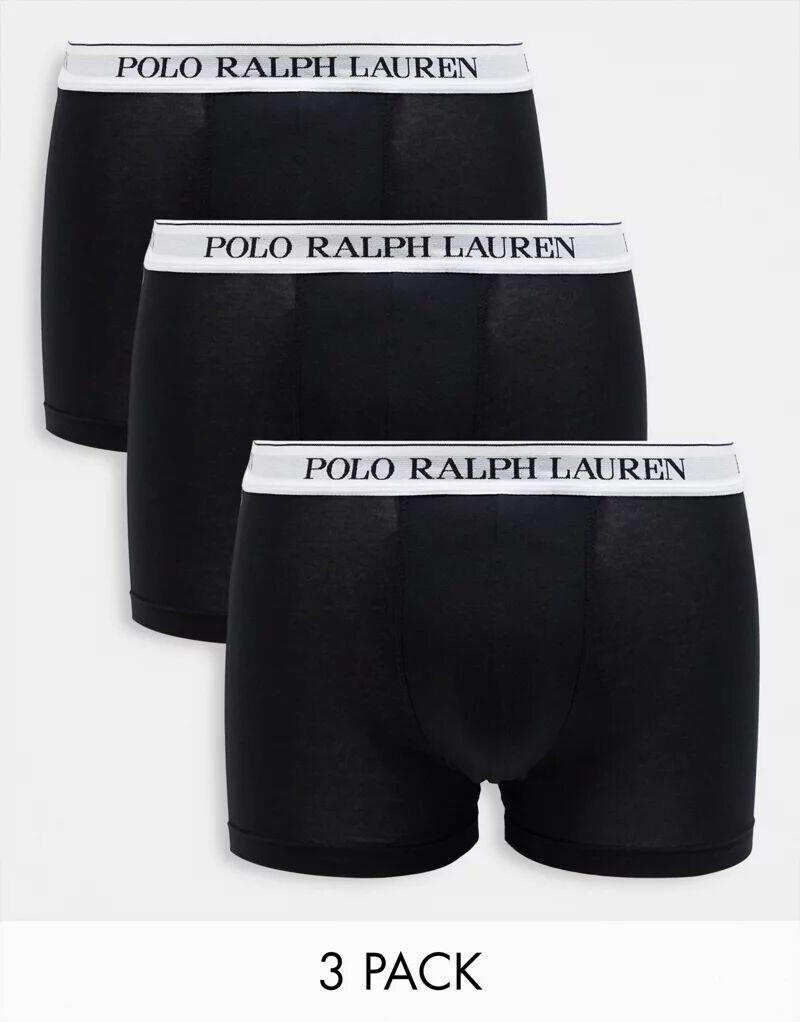 

Комплект из трех черных плавок Polo Ralph Lauren с поясом с логотипом