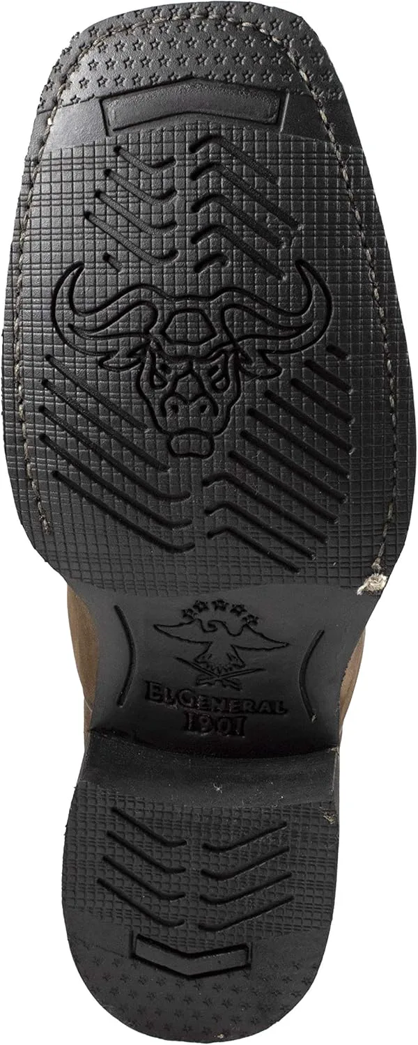 El General Men's Rodeo Cowboy Boots Настоящая кожа с квадратным носком Crazy Camel ROD 10 Generic, коричневый — фото 3