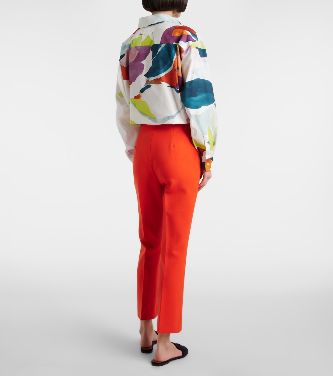 Прямые брюки Nepeta с высокой талией из смесовой шерсти Max Mara, Rosso — фото 3
