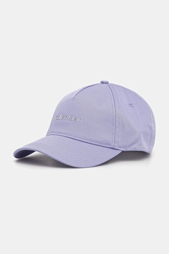 

Хлопковая кепка с козырьком Calvin Klein, фиолетовый