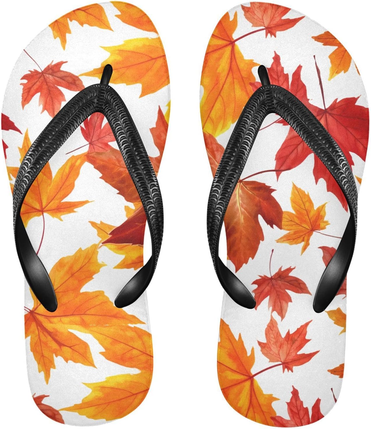 

Вьетнамки с кленовыми листьями оранжевого цвета, пляжный душ, резиновые нескользящие летние тапочки, обувь для мужчин и женщин для ходьбы Sinestour