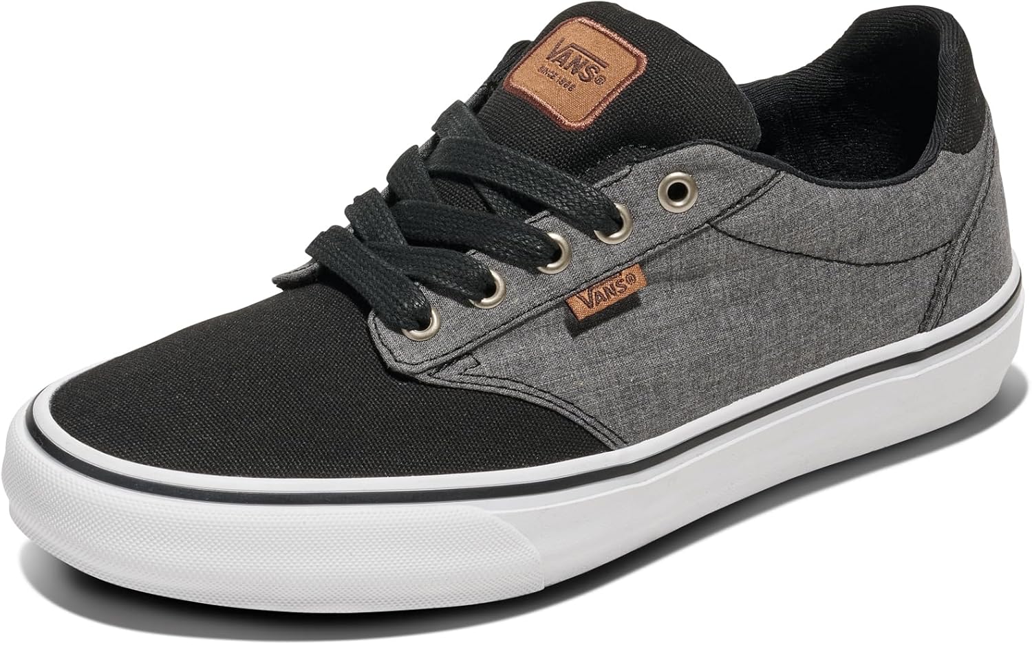 Vans мужские Atwood Deluxe Shoe | низкие модные кроссовки для работы, прогулок и повседневной носки, Black/Gray/Black