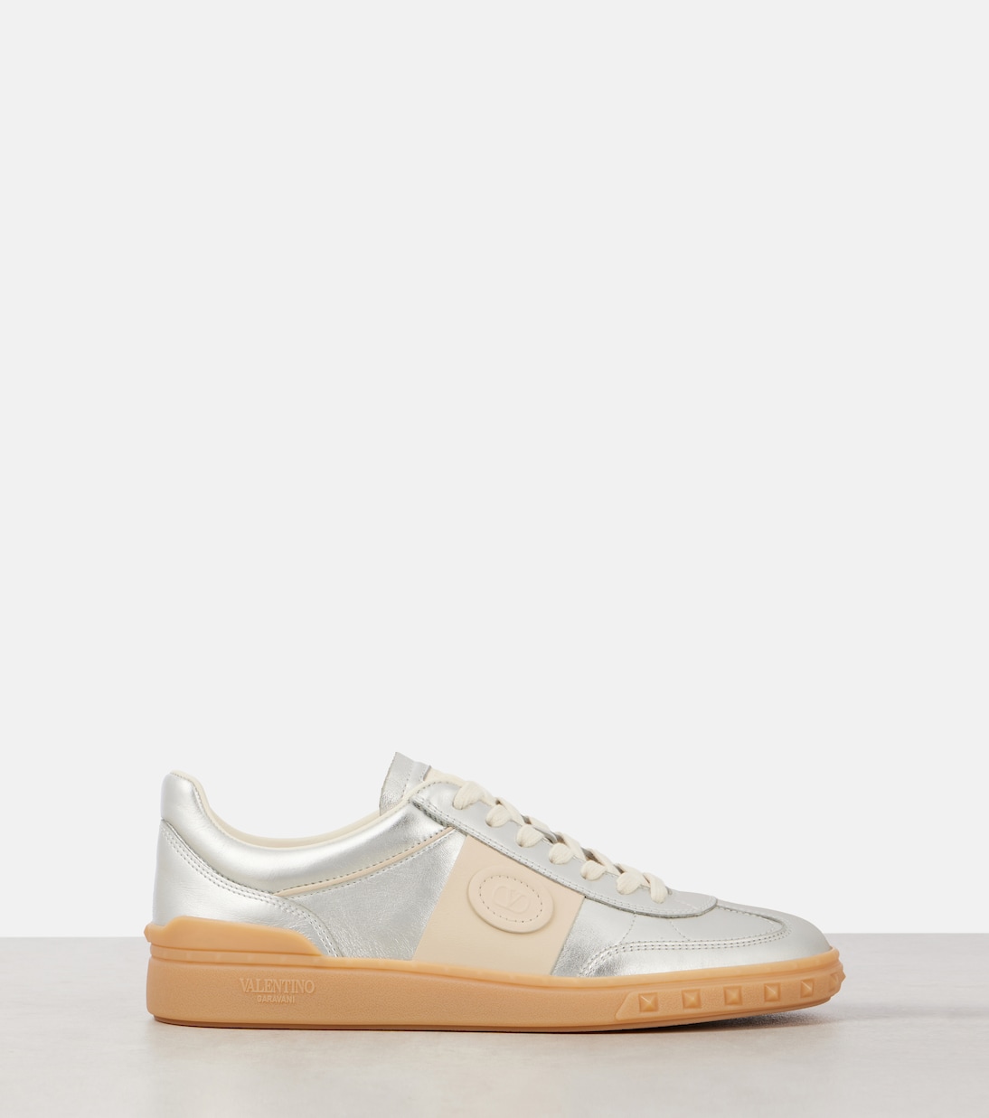 Upvillage VLogo кеды из металлизированной кожи Valentino Garavani, Silver/Glace — фото 4