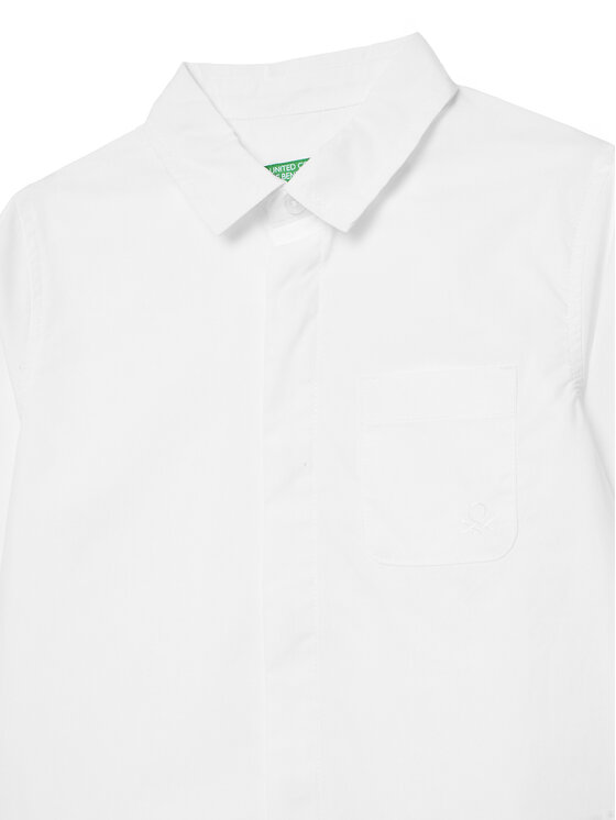 Рубашка обычного кроя 59UXGQ029 United Colors Of Benetton, белый — фото 3