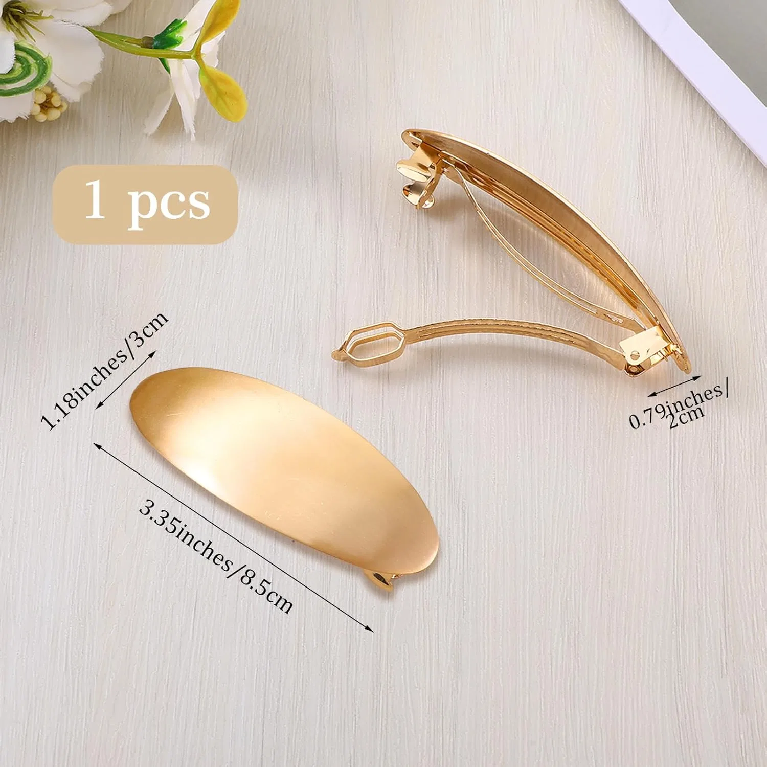 Женская заколка для волос «French Hairclip» золотистая Bremorou — фото 2