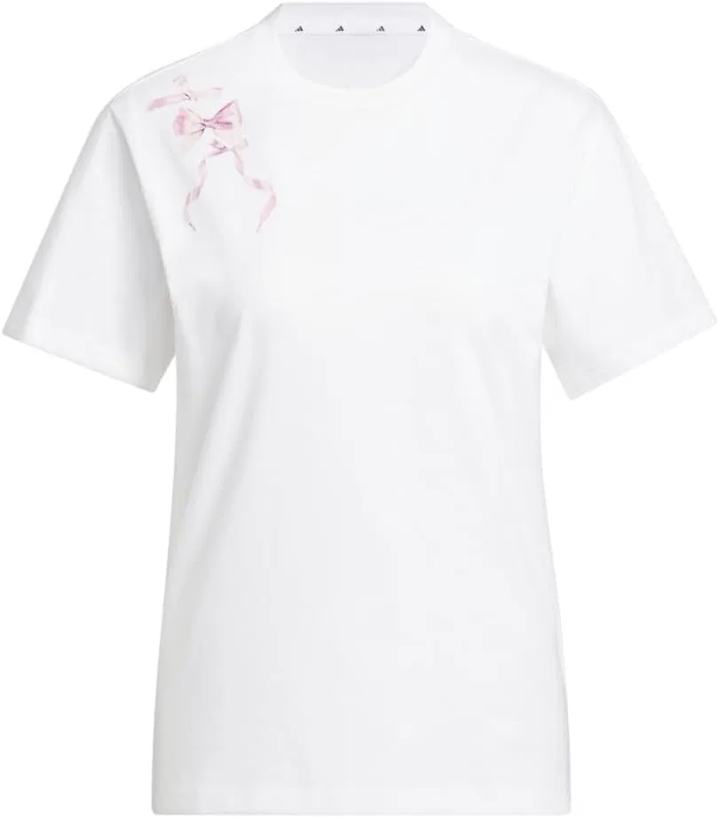 Футболка женская adidas Coquette Graphic, белый с бантами