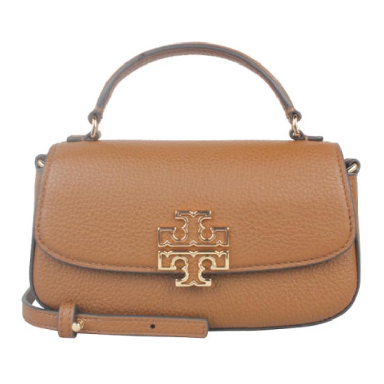 

Сумка через плечо TORY BURCH женская верблюжьего цвета из комбинированной кожи коровы с текстильными вставками