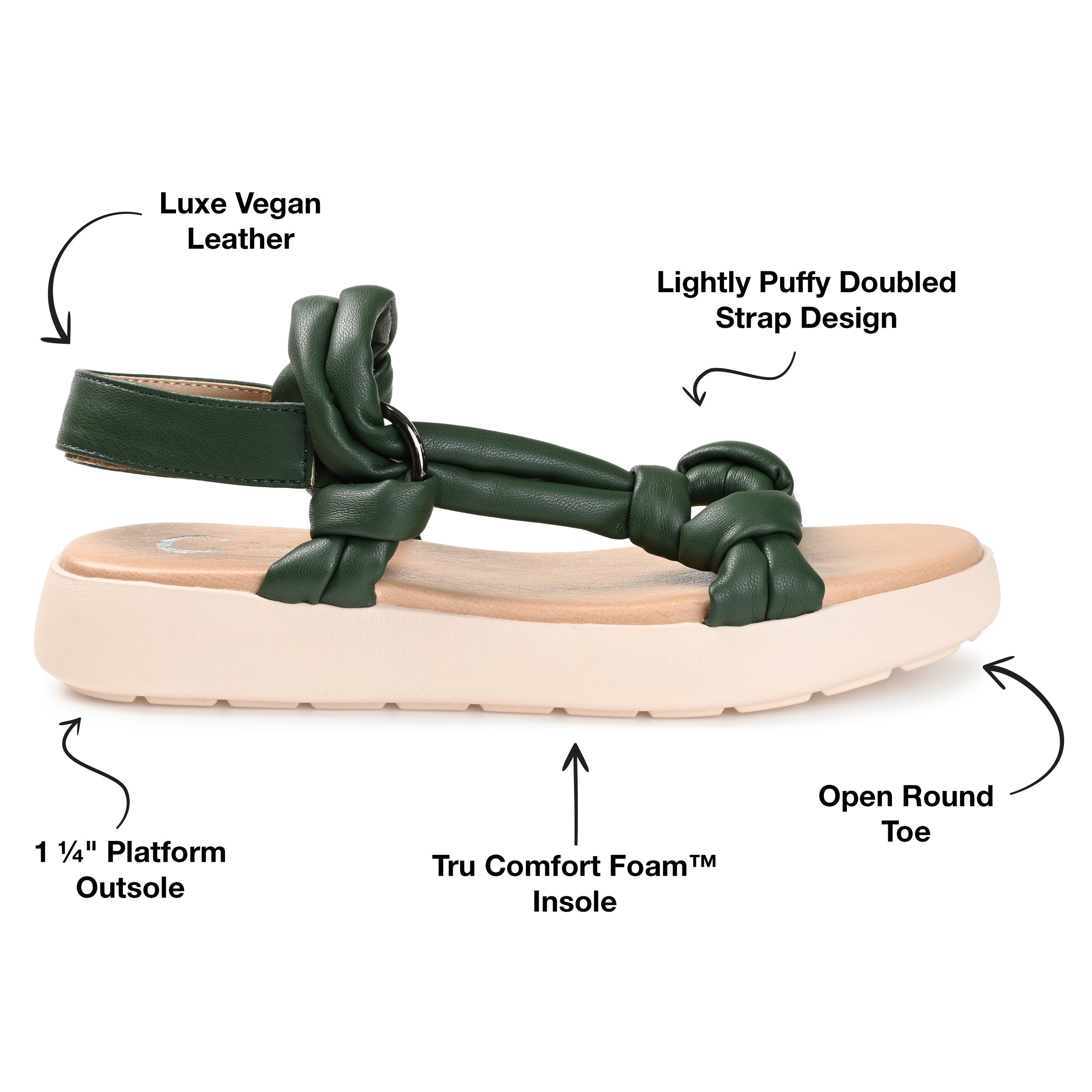 Женские сандалии Tru Comfort Foam Marri из коллекции Journee, оливковый — фото 4