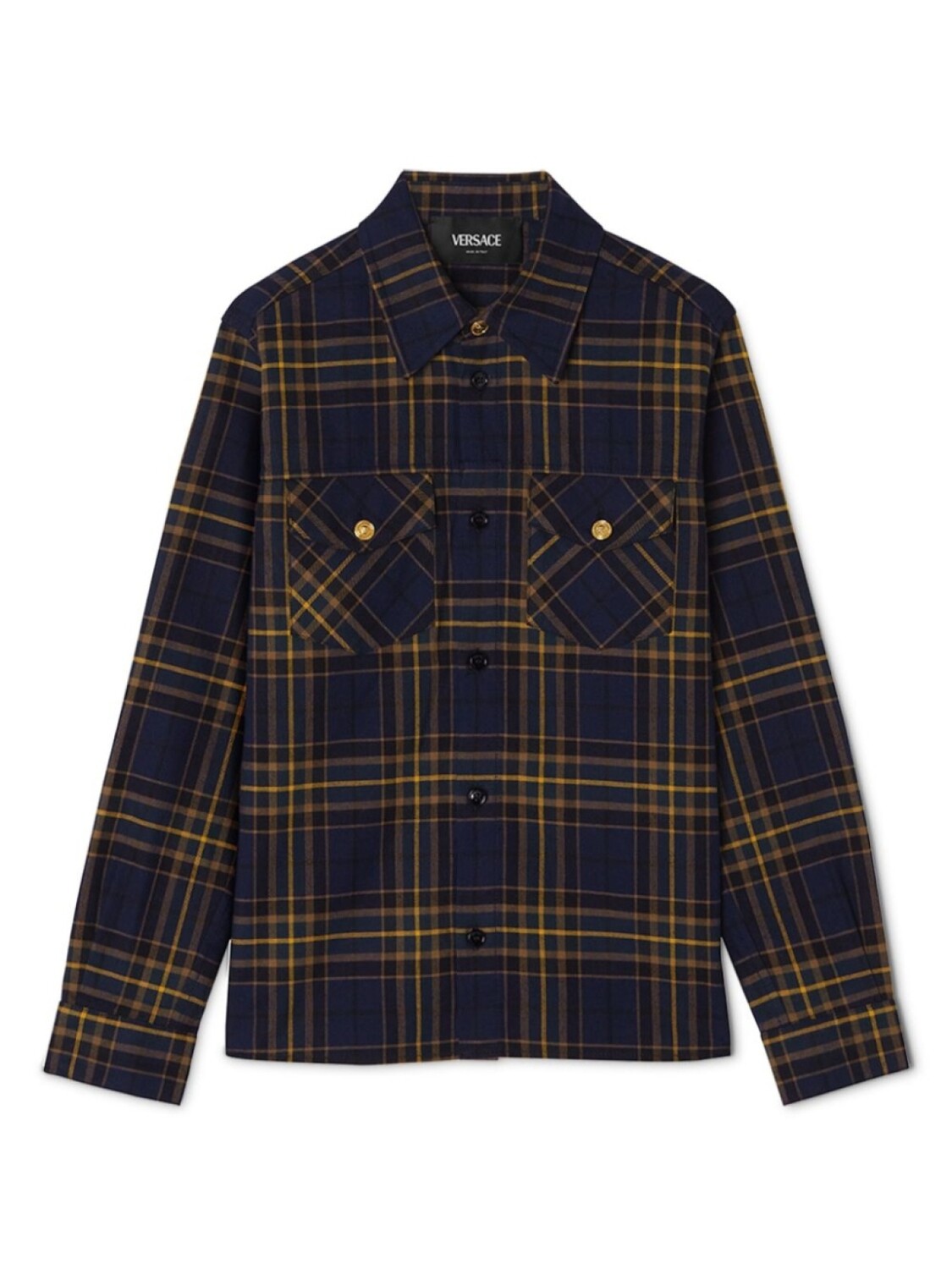 

Versace Kids рубашка в клетку тартан, синий