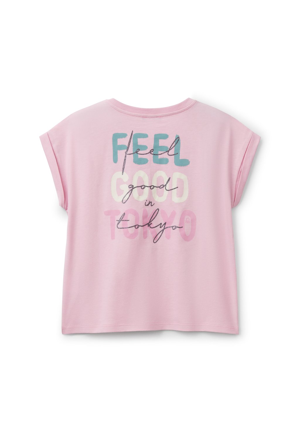 

Футболка с принтом BOXY FIT WITH GLITTER United Colors of Benetton, фуксия