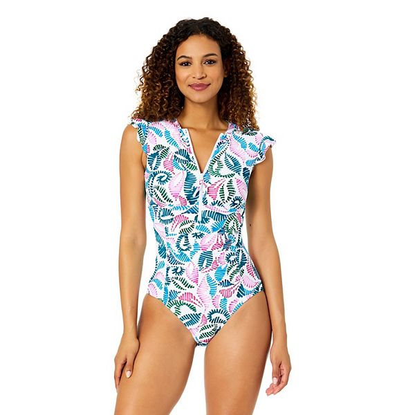 

Женский комбинезон с застежкой-молнией спереди и рукавами-крылышками Anne Cole