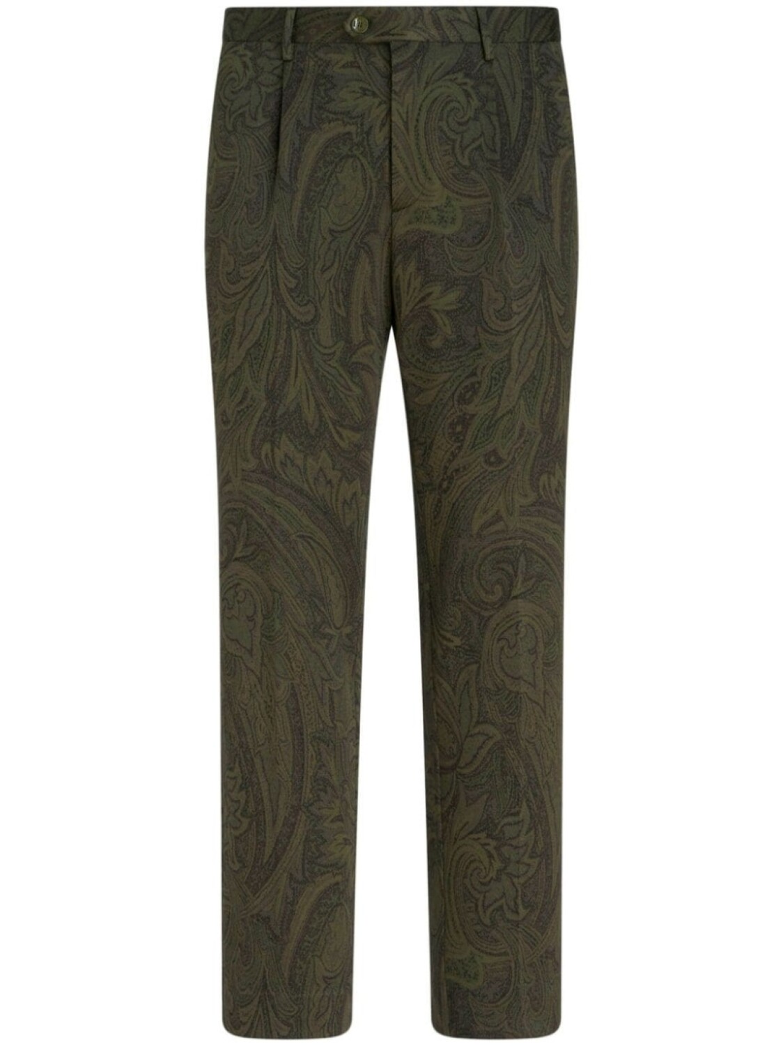 

ETRO прямые брюки с узором пейсли, зеленый