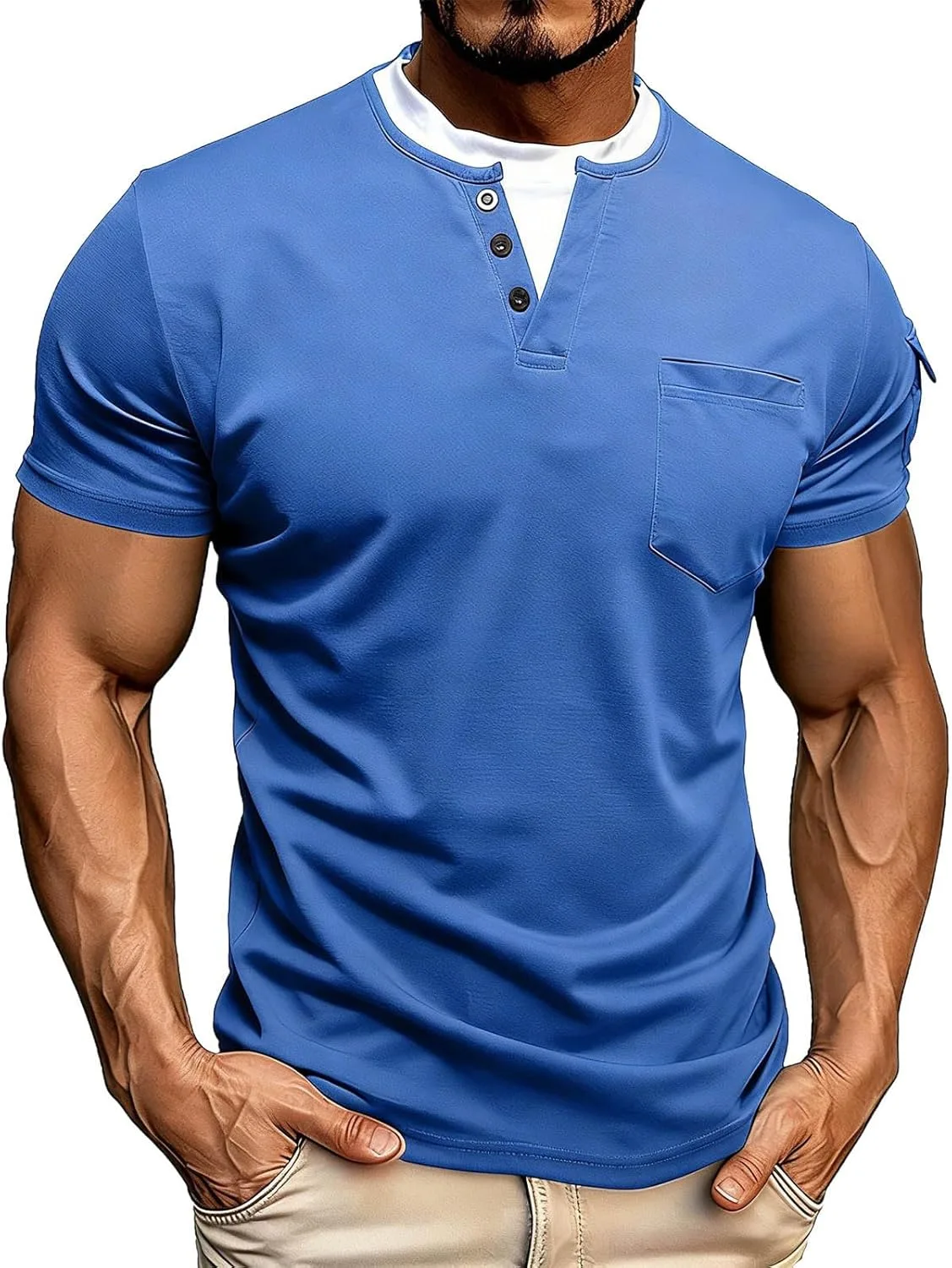 

Мужская футболка-поло Casual с коротким рукавом и карманом