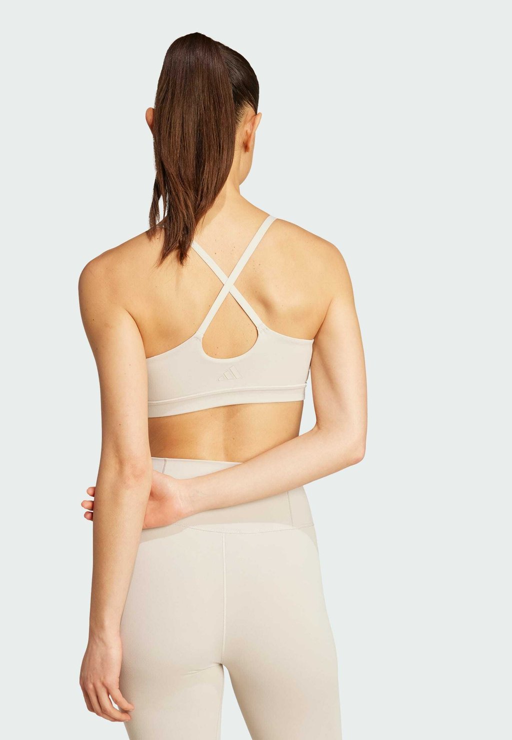 Спортивный бюстгальтер с легкой поддержкой ALL ME LS Adidas Performance, бежевый — фото 2