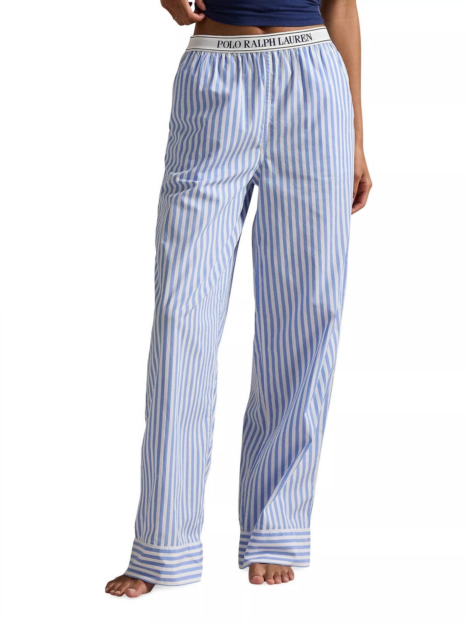 

Рубашка Stripes Полосатые хлопковые брюки в цвете White Cloud Hydrangea Polo Ralph Lauren