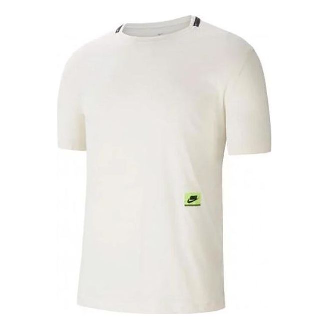 

Футболка Men's Nike Solid Color Waist Brand Logo Label Round Neck Short Sleeve White T-Shirt BV3306-110