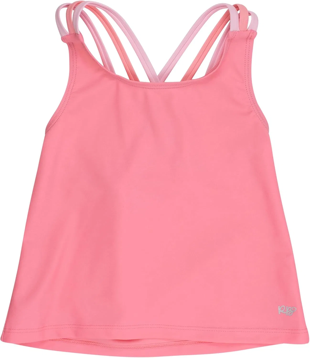 Детский активный топ с перекрестной спинкой RuffleButts, Bubblegum Pink