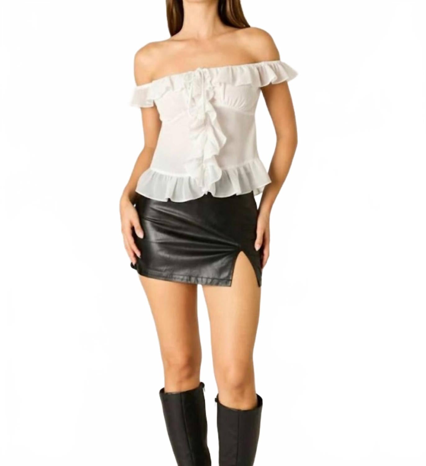 

Белый шифоновый топ с открытыми плечами Cotton Candy La, белый