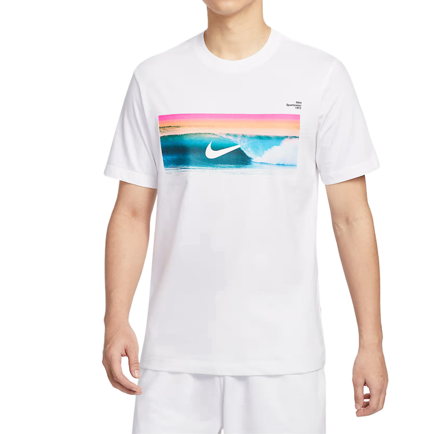 

Nike Спортивная футболка мужская белая, Белый, Nike Спортивная футболка мужская белая