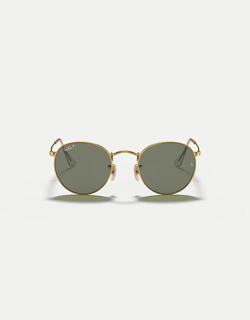 

Солнцезащитные очки Ray-Ban Round с поляризованными линзами в металлической оправе и зелеными линзами в цвете Arista Gold