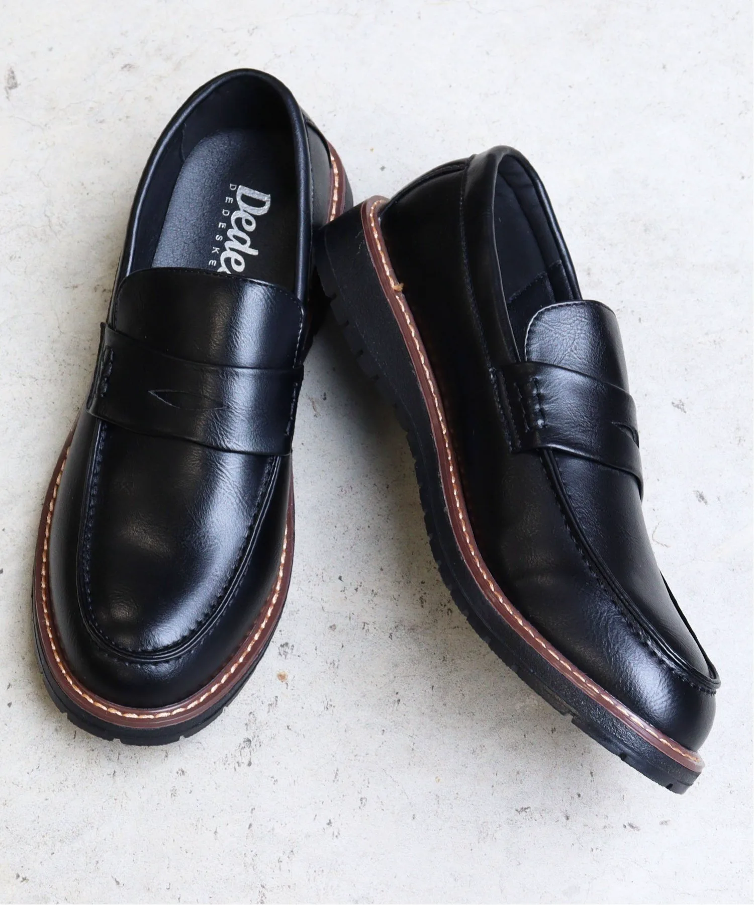 Мужские офисные повседневные лоферы с монетоприемником 6343 Dedes, black