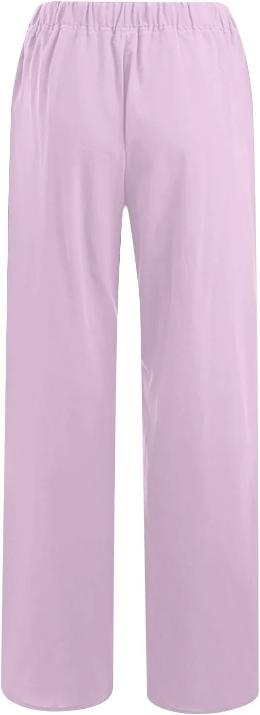 Штаны свободные, Linen, Purple — фото 4