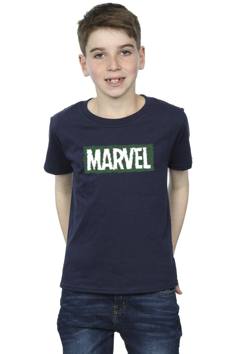 

Футболка с логотипом Holly Marvel, темно-синий