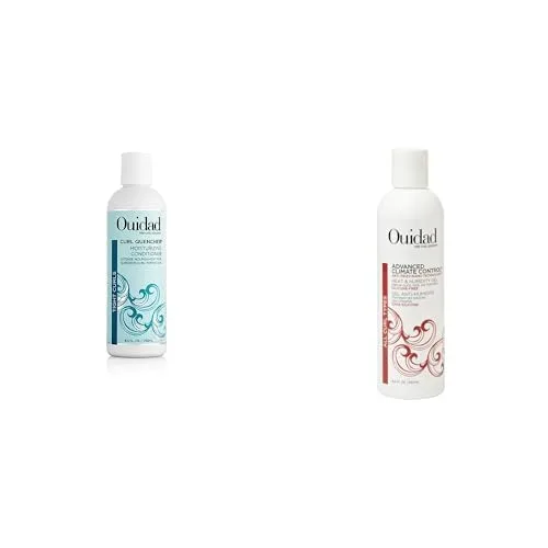 Набор Ouidad Curl Care Duo: увлажняющий кондиционер Curl Quencher (240 мл) и гель Advanced Climate Control Heat & Humidity Gel (240 мл) для четко очерченных, гладких локонов.