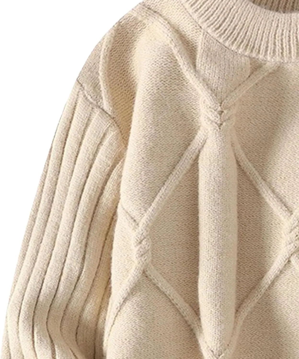 Мужской свитер Casual Cable Knit Pullover Slim Crewneck — фото 4