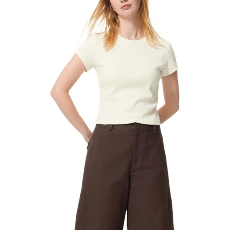 UNIQLO SS26 Футболка женская Ivory Crew Neck