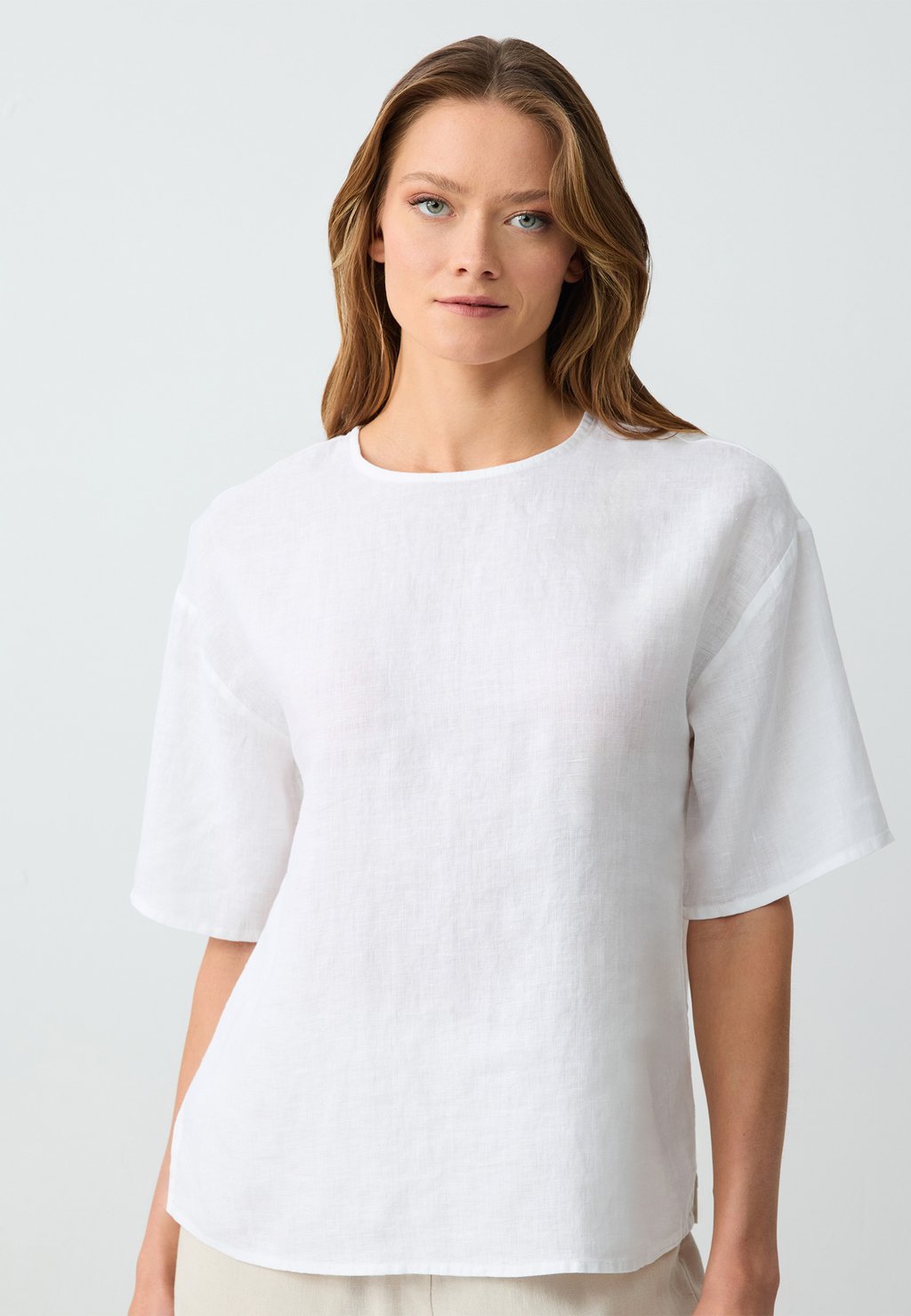 

Блуза RELAXED FIT SHORT SLEEVE CREW-NECK Jimmy Key, белый